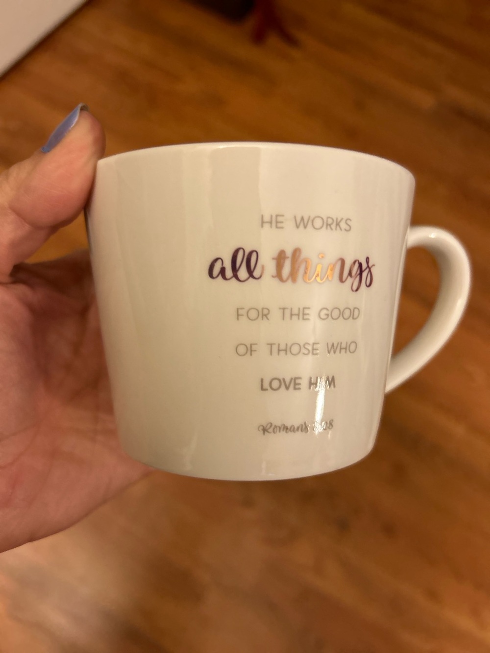 All Things White Ceramic Mug with Gold Accent